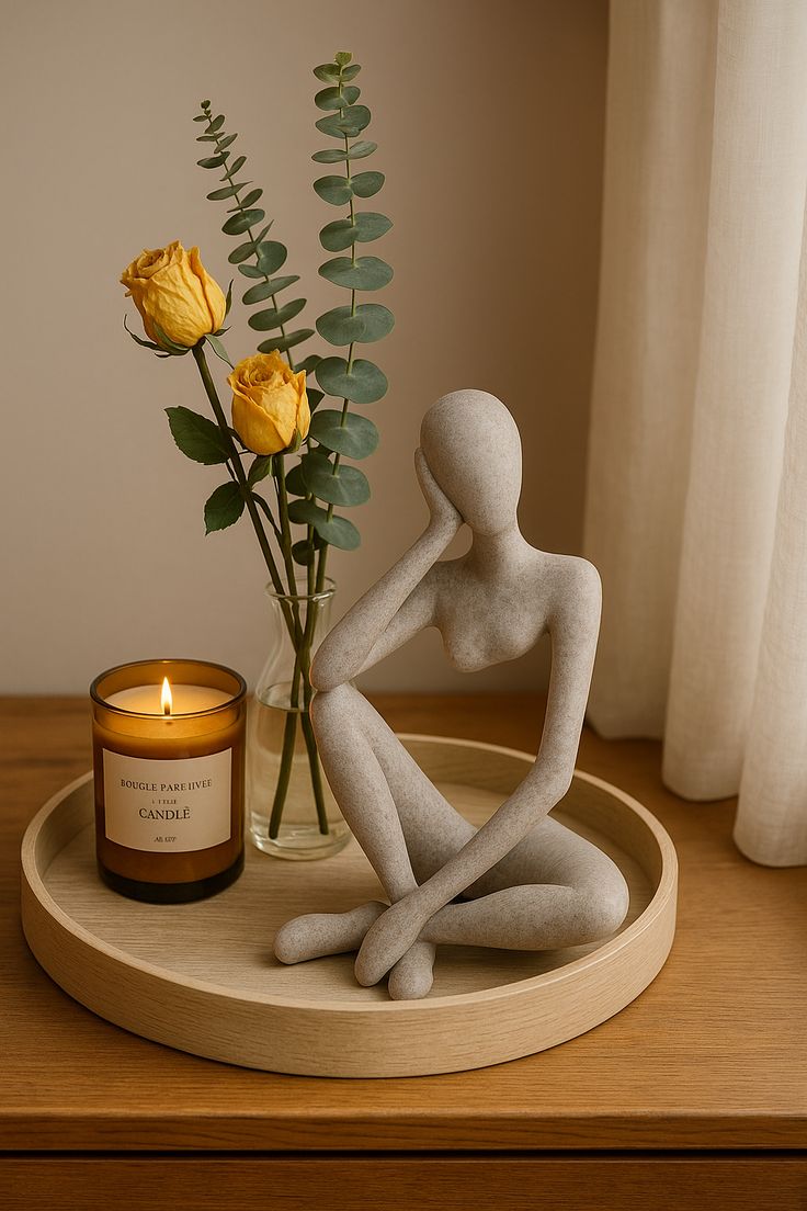 1pc "The Thinker" Abstract Resin Sculpture