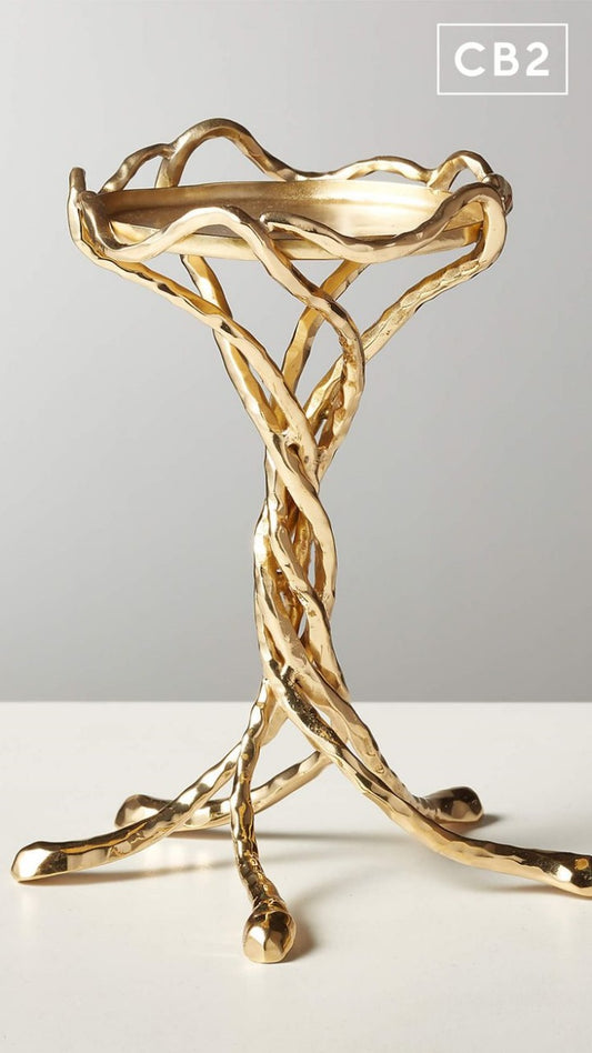 Athena Brass Pillar Holder