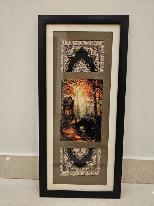 Golden Passage – Triptych Landscape with Ornamental Panels